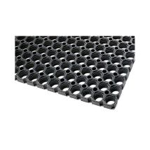 Tapis Caillebotis Caoutchouc 23 Mm Noir 100x150 Cm Id Group