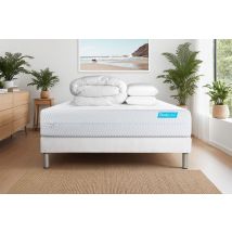 Pack Biocare 140x200 Mousse À Mémoire De Forme Bio 5 Zones Maxi Épaisseur + Couette + 2 Oreillers