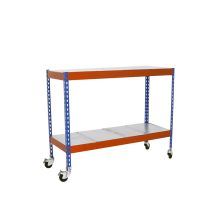 Etagère Sans Vis Ecoforte Mob. 1207-2 Metal 900 Bleu/orang/gal Bleu/orange/galva 975x1200x750 - Simonrack