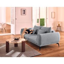 Arica - Canapé Droit 2 Places En Tissu Texturé - Gris