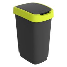 Poubelle Rotho Twist 25 L Citron Vert/anthracite, Compacte Couvercle Pivotant