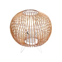 Bougeoir Boule En Rotin Alix - Diam. 41 X H. 43 Cm - Blanc