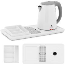 Coffret De Bienvenue Pour Hôtel, Bouilloire Électrique Avec Plateau 1,2 L 1800 W, Blanc