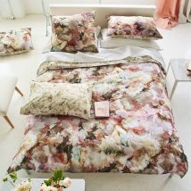 Housse De Couette Imprimée En Percale De Coton, Fleurs De Jour - 140 X 200 Cm - Rose