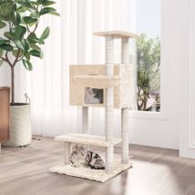 Arbre À Chat Avec Griffoirs En Sisal Crème 108,5 Cm Vidaxl
