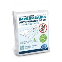 Housse Intégrale Matelas Imperméable 135x200x25 Cm Anti-punaise De Lit Et Anti-acariens Rénove Matelas