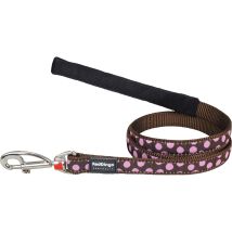 Laisse Confort Red Dingo Fantaisie Marron À Pois Roses Taille : T1