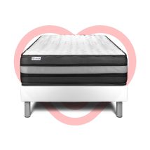 Ensemble Matelas 90x200 Cm Mousse Polyuréthane À Mémoire De Forme Sommier Blanc