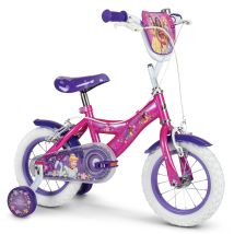 Vélo Enfant Disney - Princess - Roues 12" - Age 3 À 5 Ans - 2 Freins - Stabilisateurs - Rose - Produit Huffy