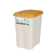 Boîte Conteneur À Croquettes Avec Couvercle Push Coco - 21 L - Blanc