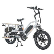 Vélo Cargo Électrique Familial Jobobike Transer, Capteur De Couple, Double Batterie 48 V 13 Ah, Blanc