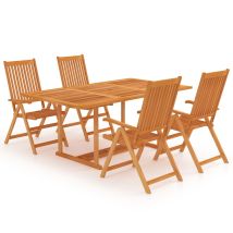 Ensemble À Manger De Jardin 5 Pcs Bois De Teck Massif Vidaxl