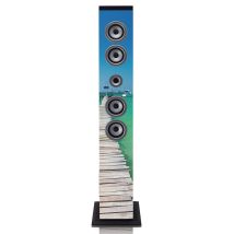 Ices Ibt-6 Sea - Tour De Son Bluetooth Avec Radio Fm, Lecteur Usb Et Sd - Bleu Vert