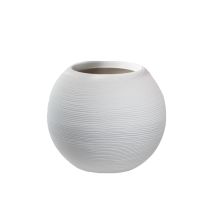 Vase En Résine Pour Plantes D'intérieur Et D'extérieur, Design Sphère Ronde D.40x33h Botticelli Blanc