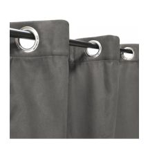 Rideau Suédine Thermique Doublé Polaire, Gris Anthracite - 140x240cm Prêt A Poser Atout Ciel