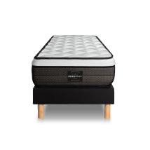 Ensemble Suite 90x190 Ressorts Ensaches, Memoire De Forme 5 Zones Sommier Noir