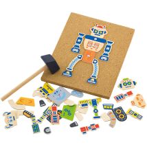 Viga Kit Mosaïque À Marteler Robot, Bois — 23 X 18 Cm, Dès 3 Ans
