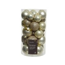 Décoris Boules De Noël 30 Pièces Mix Perle Brillant Mat Pailleté 40-60 Mm