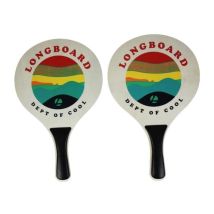 Set De Raquettes Bois De Plage Et 1 Balle - Longboard - Vb1 - Enfant - Multicolore