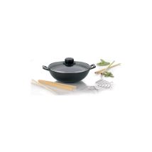 Mini Wok Kela Line En Fonte Noire 24 Cm