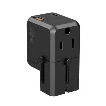 Chargeur De Voyage Universel Usb-c Usb-a Pd 20 W, Prises Us, Ue, Royaume-uni, Australie, Noir