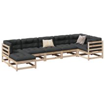 Salon De Jardin 7 Pcs Bois De Pin Massif Vidaxl