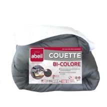 Couette Chaude Bicolore - 220 X 240 Cm - Blanc Et Gris