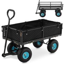 Chariot De Jardin Pliable Avec Bâche Pour Transporter De La Terre Et De L'engrais Jusqu'à 300 Kg