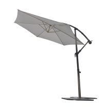 Parasol Déporté Inclinable Rond Almeria - Diam. 300 Cm - Gris Perle