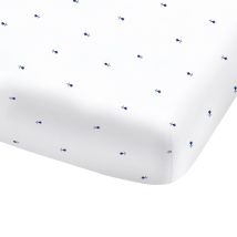 Drap Housse 90x190/200 Cm Breizh Imprimé En 100% Coton Blanc Oeko-tex
