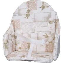 Coussin De Chaise Avec Sangles - Plaque Mousse Centrale - Motif Lapin Beige