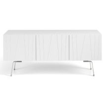 Buffet Bas 3 Portes Design En Bois Laqué Blanc Valentin 150 Cm