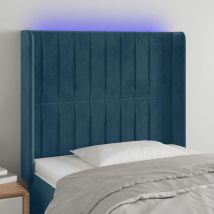 Tête De Lit À Led Bleu Foncé 83x16x118/128 Cm Velours Vidaxl