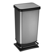 Poubelle à pédale - 40L - Carbone - 7541010 ROTHO