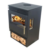 Poêle À Bois - 6,8 Kw - Modèle Pisano Ventilée - Jusqu'à 152 M³ - H.83 X L.56 X P.50 Cm - Classe Énergétique A
