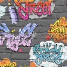 Papier Peint Graffiti Multicolore L179-01 Dutch Wallcoverings