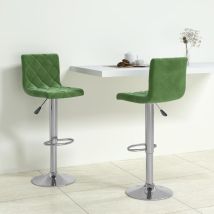 Tabourets De Bar Chaises De Bar Lot De 2 Vert Foncé Velours