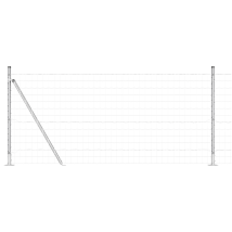 Clôture De Jardin Barrière De Jardin Clôture Euro Avec 7 Poteaux Flanchés 1x10 M En Acier Galvanisé