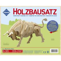 Pebaro Kit De Construction En Bois Taureau - Puzzle Animal 3d Créatif