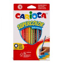 Carioca Supercolor Pack De 18 Crayons En Bois - Corps Hexagonal - Couleurs Intenses Et Grande Opacit