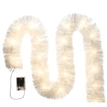 Guirlande Led Pour Sapin De Noël, Blanche, À Piles, Pour Le Sapin De Noël, 6 Mètres