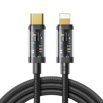 Câble Tressé Pour Iphone Usb-c - Lightning Pd 20w 1,2 M Noir