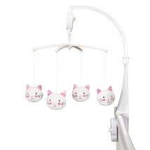 Mobile Musical Baby_price Chapaillettes Mobile Musical 4 Têtes De Chat Blanc Velours