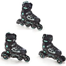 Roller En Ligne Spirit Noir Du 37 Au 40 + Patin À Roulette + Triskate Adulte Enfant M