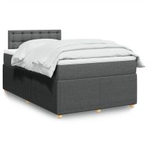 Sommier À Lattes De Lit Avec Matelas Lit Simple Lit Adulte Gris Foncé 120x200cm Tissu