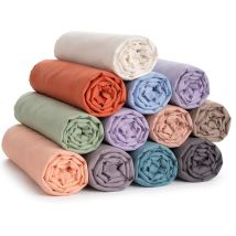 Draps Housse - Promo Linge - Coton - 200 X 180 Cm - Multicouleur Lot De 4