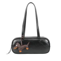 Sac Épaule Baguette Pour Femme Orné D'un Pendentif Chien Noir Gallantry