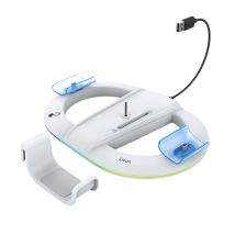 Support De Charge Vertical Lumineux Rgb Pour Ps5 / Ps5 Slim / Ps5 Pro Blanc Ipega