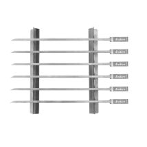 Set De 6 Brochettes Avec Support - Inox, Accessoires De Cuissons