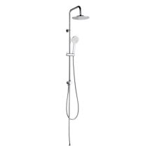 Colonne De Douche Sans Robinet K2o Chillout Valley 96,5 Cm Design Rond En Acier Inoxydable Avec Pommeau De Douche Et Do